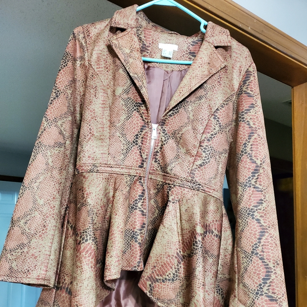 Stylish Snake Print Women's Jacket